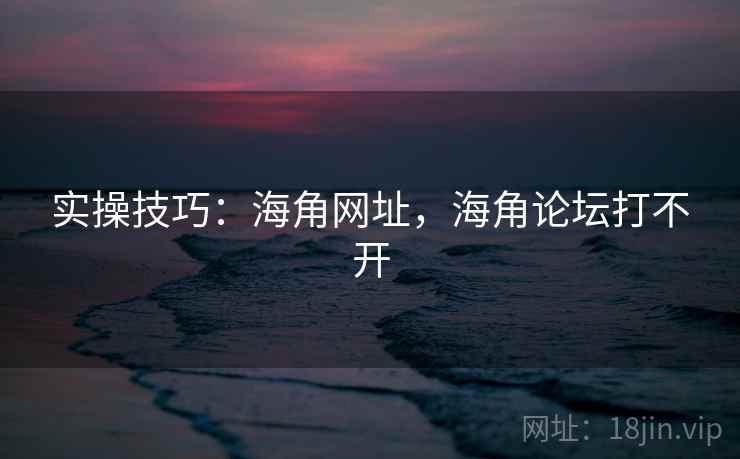 实操技巧:海角网址,海角论坛打不开